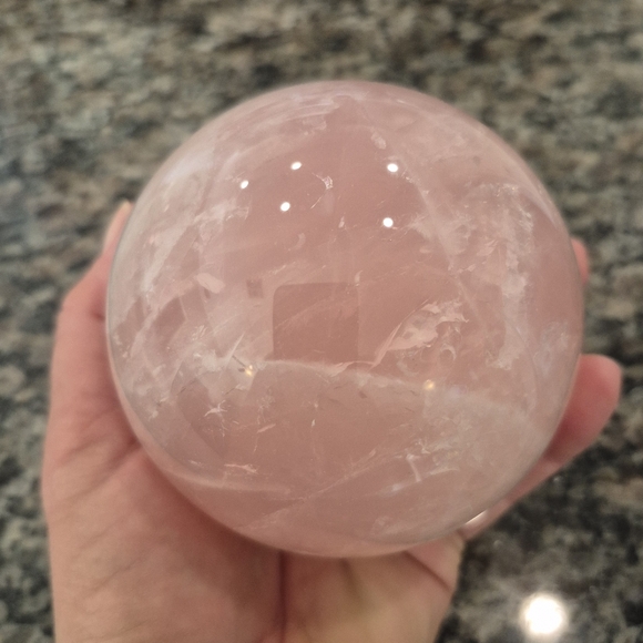 Rose Quartz Pink Crystal Ball Sphere Orb #3 - Picture 8 of 8